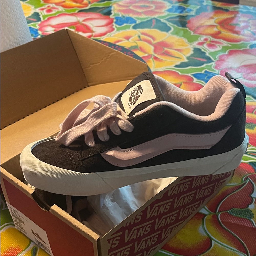 Vans Knu Skoool Brown and Light Pink Skate Shoes